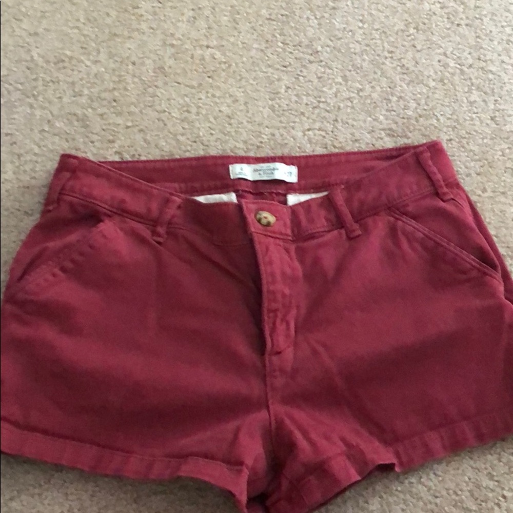 Abercrombie red khaki shorts